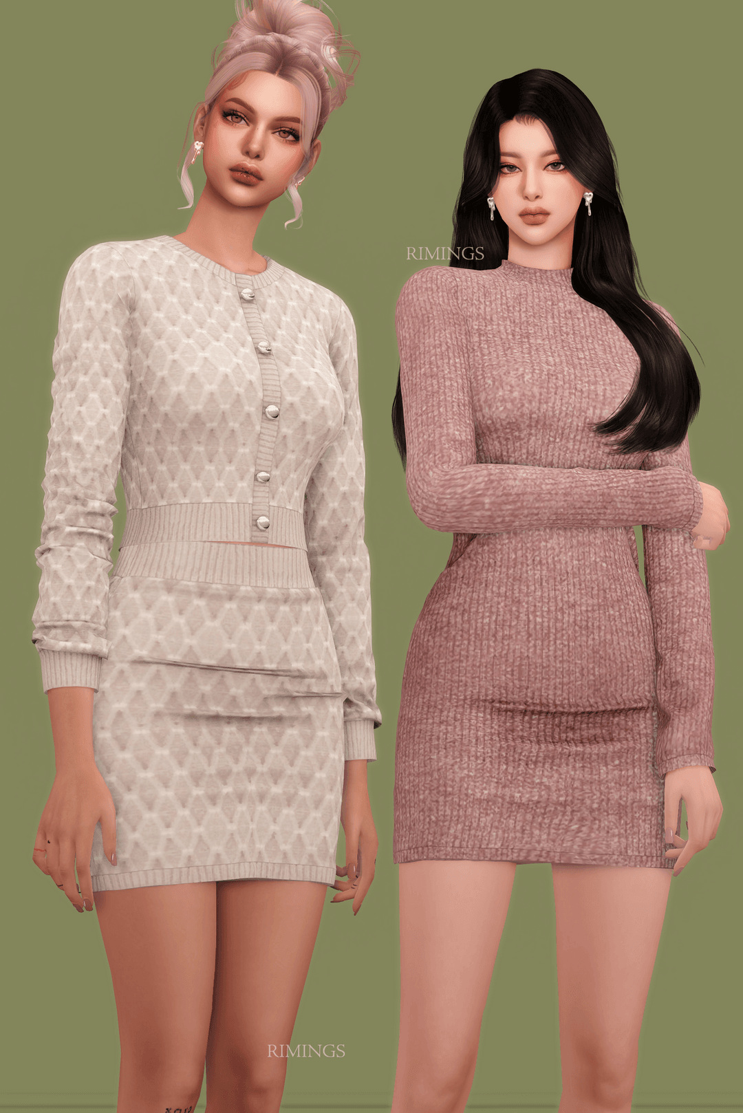 Галерея мода Сет одежды Winter Knit Outfit Set #2